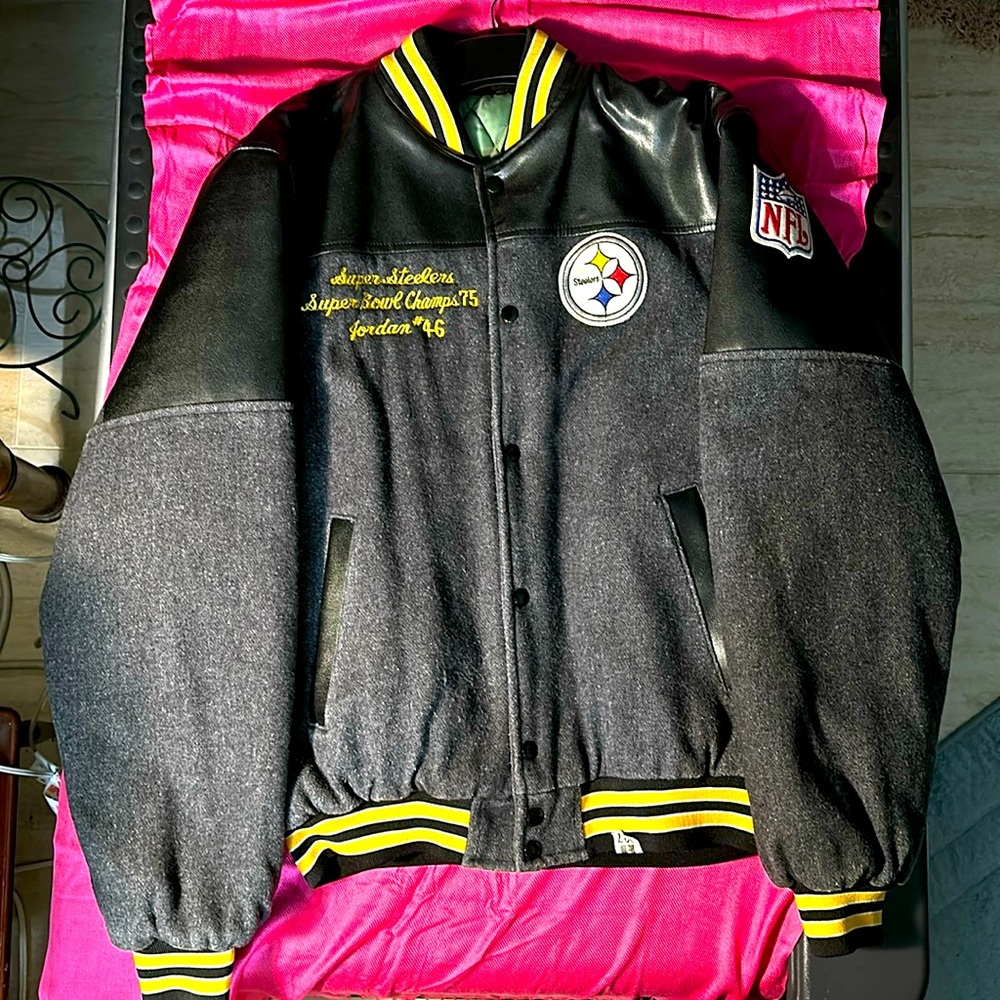 Pittsburgh Steelers Leather Letterman Jacket